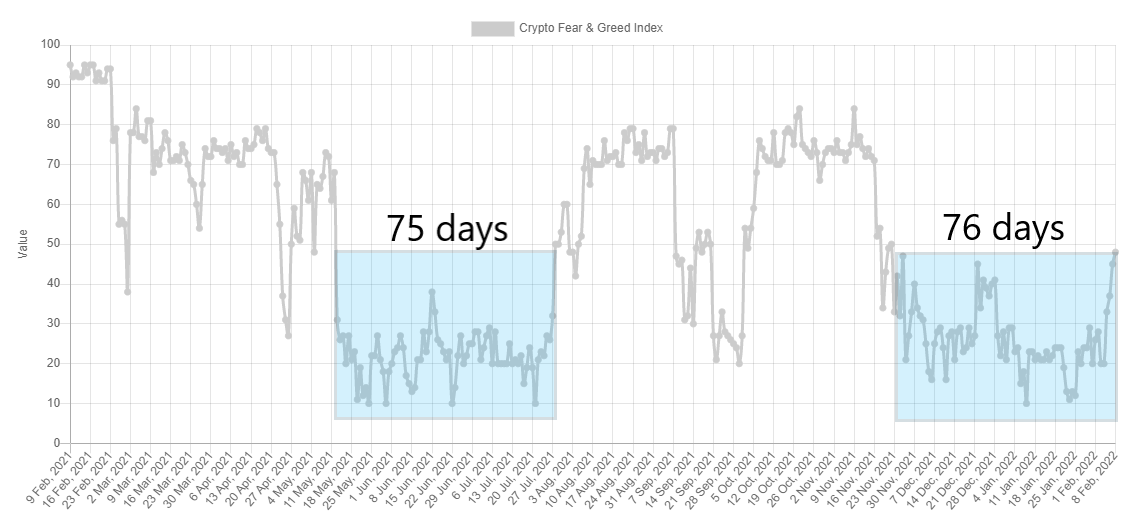 Rok notowań Fear and Greed Index