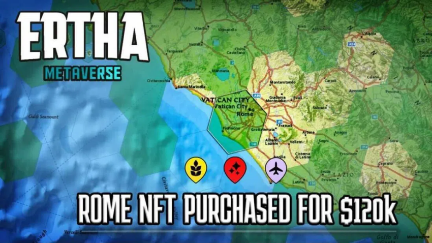 Metaverse Ertha sprzedaje NFT Rzymu za rekordowe 120 tys. USD