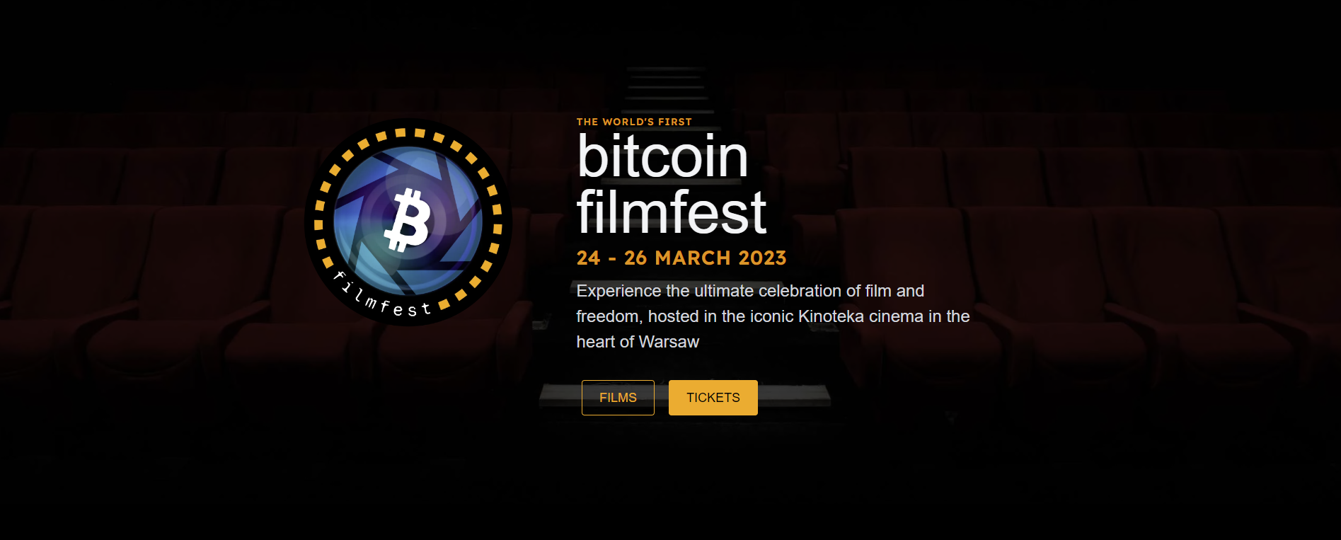 Bitcoin FilmFest Warsaw website