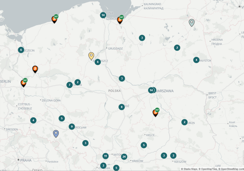 mapa bitomatów w polsce