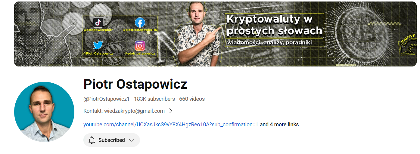 Piotr Ostapowicz na Youtube